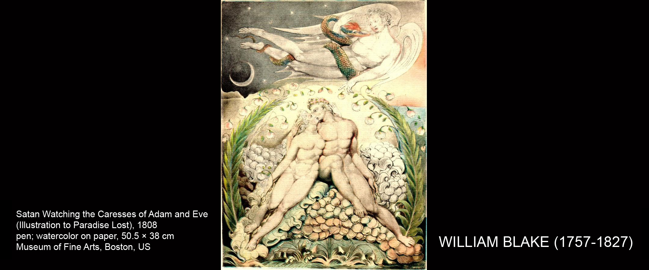 Satan Watching the Caresses of Adam and Eve - William Blake