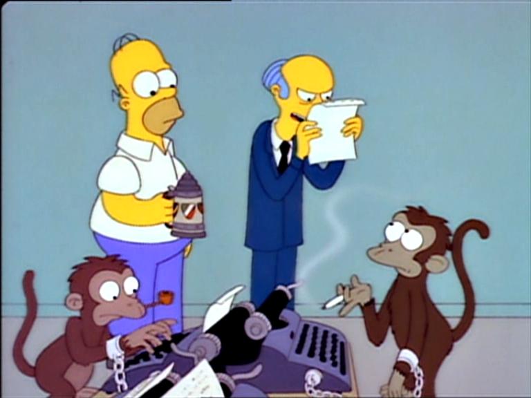 Simpsons - Mono escribiendo a máquina