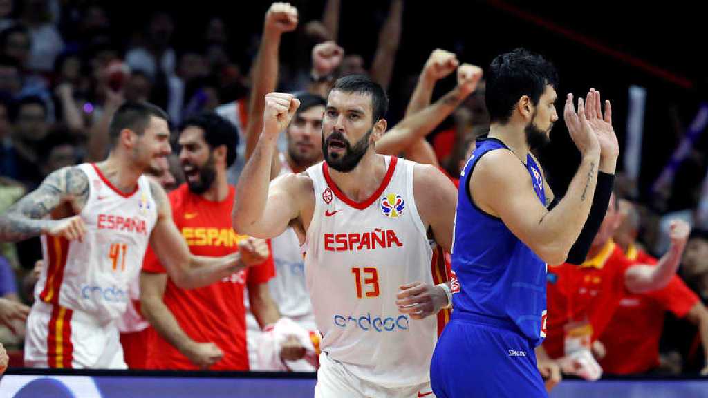 Marc Gasol celebra su única canasta a Italia